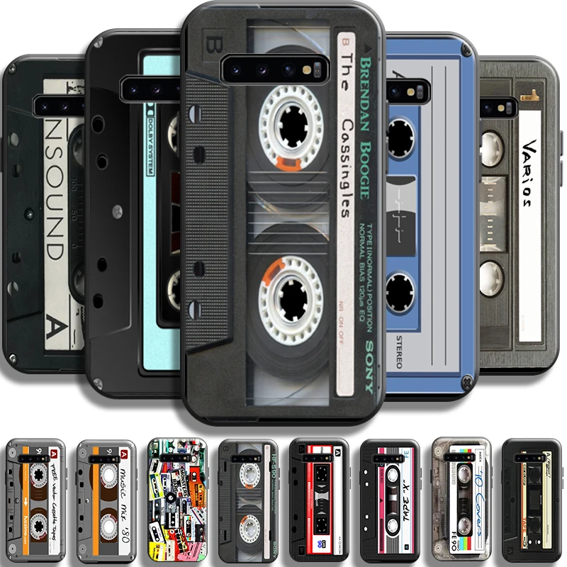 

Retro Cassette Magnetic Tape For Samsung Galaxy S10 Plus Lite S10E Phone Case S10 5G Silicone Cover Black Soft Carcasa Coque