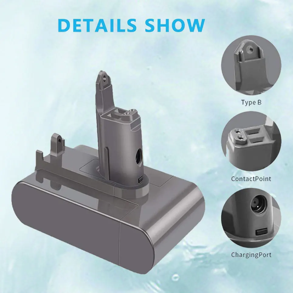 2022 Li-ion Replacement for Type B Battery DC34 DC35 DC31 DC44 DC45 Cordless Handheld Vacuum Cleaner (Not fit Type A)
2022 Li-ion Replacement for Type B Battery DC34 DC35 DC31 DC44 DC45 Cordless Handheld Vacuum Cleaner (Not fit Type A)