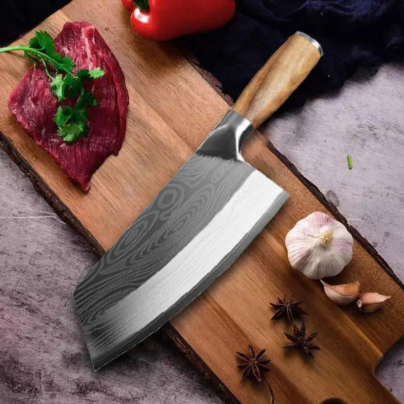 7.5 Inch Butcher Damascus Kitchen Knife Cleaver Chinese Chef Knife 4 Cr14mov Steel Wooden Handle Meat Vegetable Chef Knife
7.5 Inch Butcher Damascus Kitchen Knife Cleaver Chinese Chef Knife 4 Cr14mov Steel Wooden Handle Meat Vegetable Chef Knife