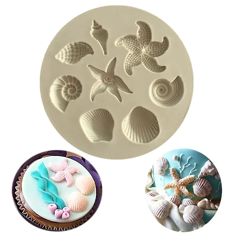 2022New Theme Cake Fondant Silicone Mold Seashell Conch Starfish Fish Under the Sea Style Pastry Baking Molds for Cookie Candy
2022New Theme Cake Fondant Silicone Mold Seashell Conch Starfish Fish Under the Sea Style Pastry Baking Molds for Cookie Candy
