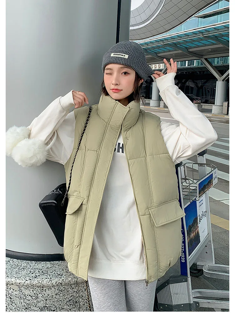 Women Autumn Winter Vest Korean Version Vest with Large Pockets Work Attire Stand Up Collar Shoulder Vest Down Jacket D4556
Women Autumn Winter Vest Korean Version Vest with Large Pockets Work Attire Stand Up Collar Shoulder Vest Down Jacket D4556