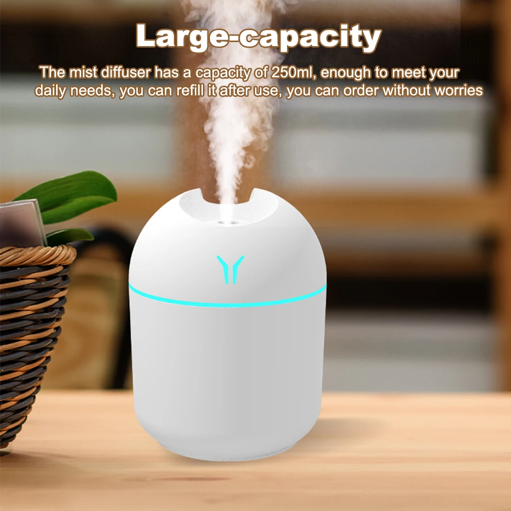 250ML Mini Ultrasonic Air Humidifier Romantic Light USB Essential Oil Diffuser Car Purifier Aroma Anion Mist Maker With LED Lamp
250ML Mini Ultrasonic Air Humidifier Romantic Light USB Essential Oil Diffuser Car Purifier Aroma Anion Mist Maker With LED Lamp