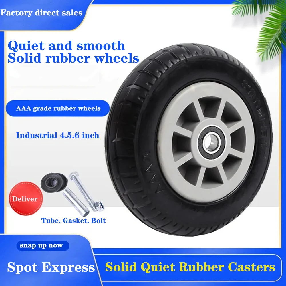 Heavy-duty Solid Rubber Silent Bearing Wear-resistant And Corrosion-resistant Single Wheel 4-6 Inch Trolley Trailer Universal
Heavy-duty Solid Rubber Silent Bearing Wear-resistant And Corrosion-resistant Single Wheel 4-6 Inch Trolley Trailer Universal