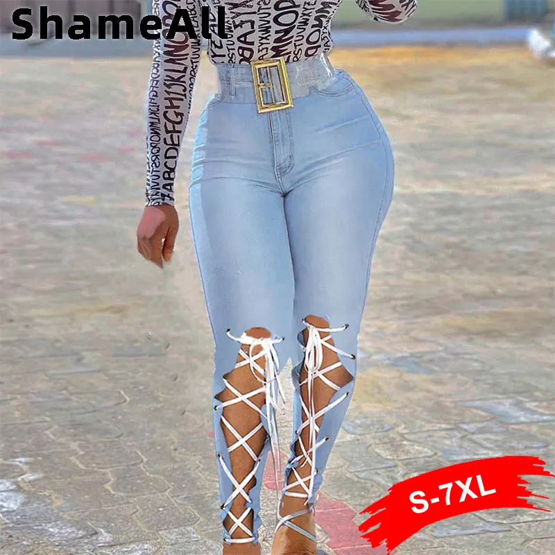 Plus Size Street High Waisted White Wash Ripped Skinny Jeans 5xl Lace Up Bandage Hollow Out Indie Clothes Aesthetic Denim Pants
Plus Size Street High Waisted White Wash Ripped Skinny Jeans 5xl Lace Up Bandage Hollow Out Indie Clothes Aesthetic Denim Pants