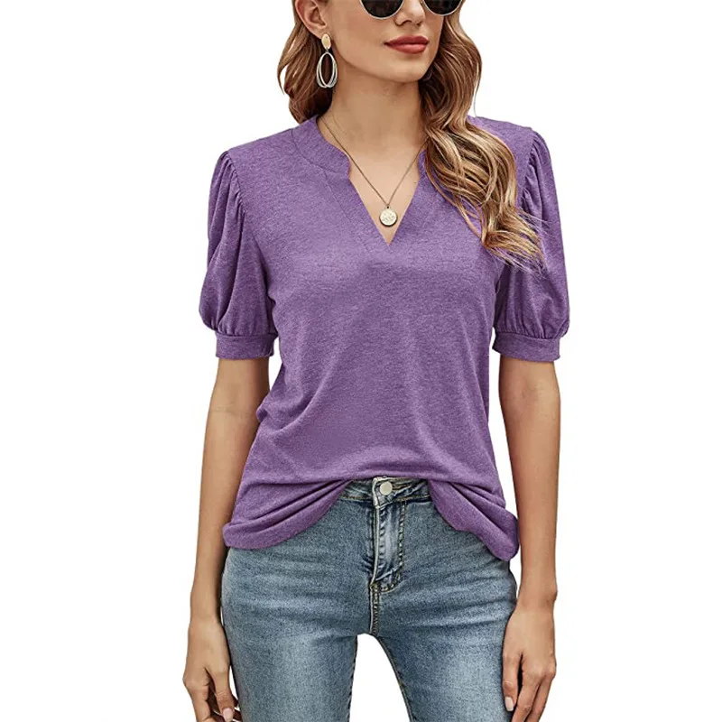 2022 European and American women's V-neck chiffon embroidered lace short-sleeved T-shirt 2695
2022 European and American women's V-neck chiffon embroidered lace short-sleeved T-shirt 2695