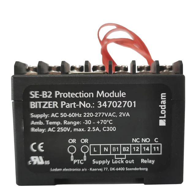 Bltzer spare parts SE-B2 bltzer motor protection module device Part number 34702701 refrigerator compressor parts
Bltzer spare parts SE-B2 bltzer motor protection module device Part number 34702701 refrigerator compressor parts