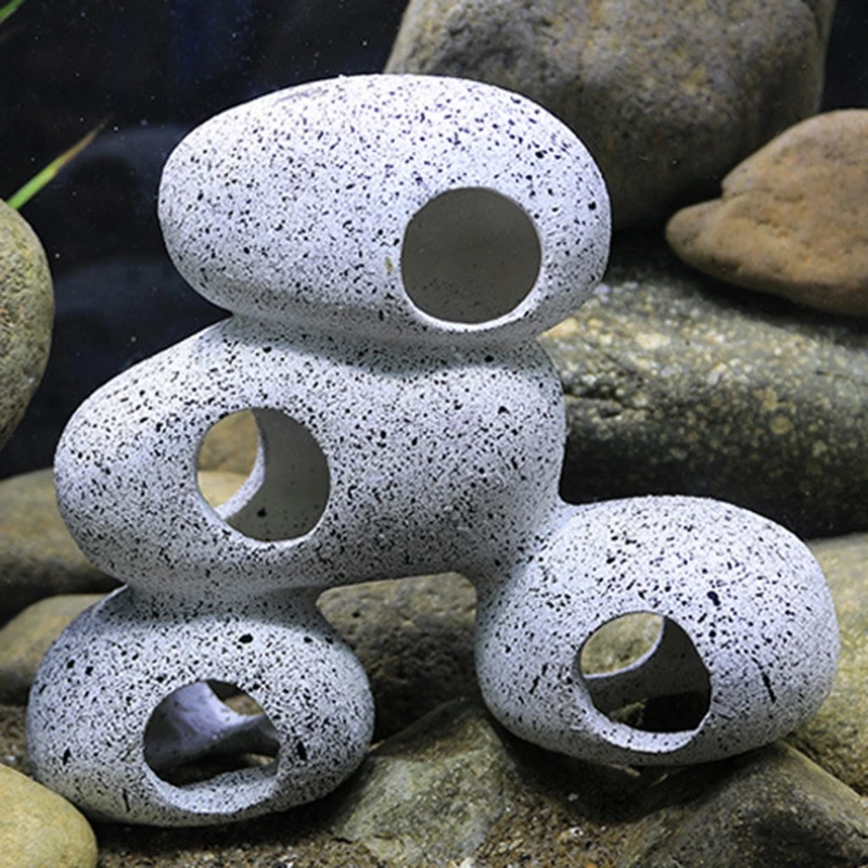 

Aquarium Rock Cave Fish Tank Pond Hideaway for Shrimp Cichlid Hiding Breeding Spawning Hideout Decor Fish Tank Stone Ornament