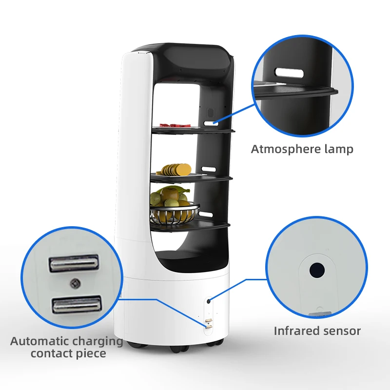 Safe and Stable Touch Screen Smart Food Delivery Robot Serve Food for Restaurant/Hotel/Bar
Safe and Stable Touch Screen Smart Food Delivery Robot Serve Food for Restaurant/Hotel/Bar