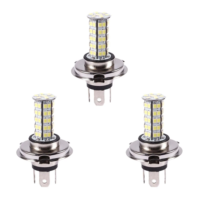 

3X H4 3528 68-SMD LED 6500K 310-Lumen White Fog Light Bulb Headlight Car DC 12V