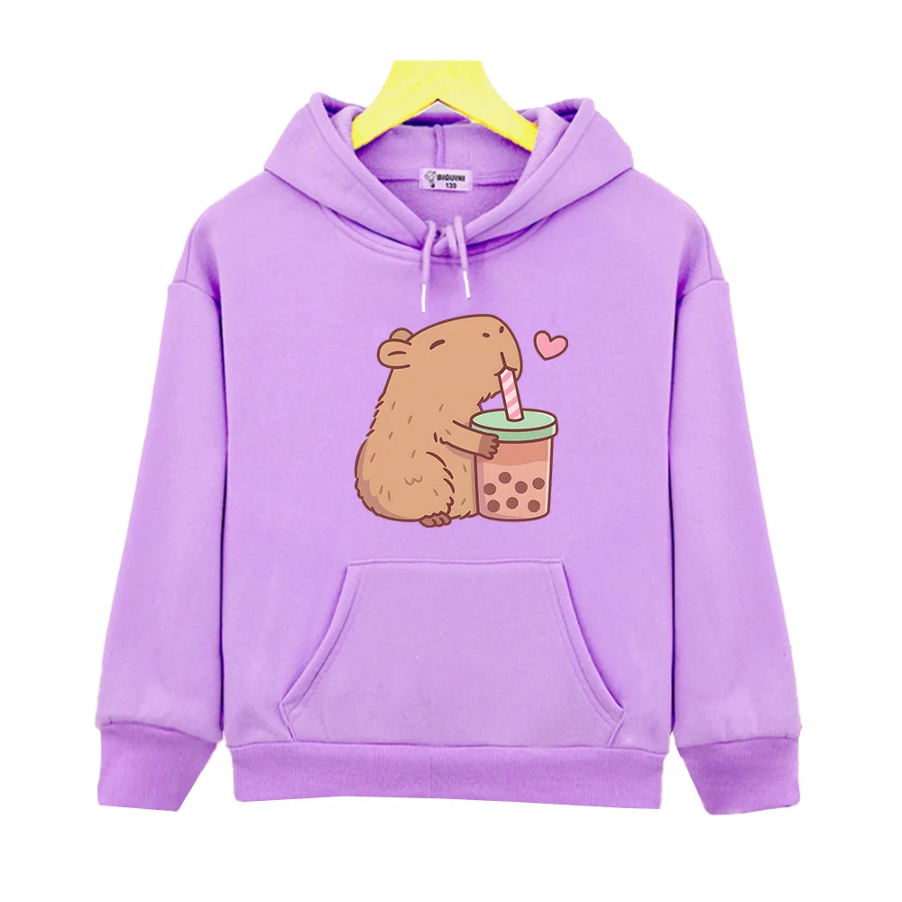 Capybara Loves Drinking Bubble Tea Hoodies Kawaii Graphic Printing Sweatshirts for Boys/Girls Autumn Fleece Warm Clothing Kids
Capybara Loves Drinking Bubble Tea Hoodies Kawaii Graphic Printing Sweatshirts for Boys/Girls Autumn Fleece Warm Clothing Kids