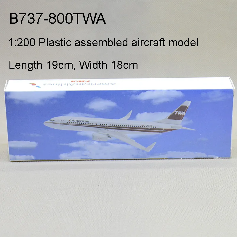 19*18 см США Air American TWA Боинг B737-800 Airlines масштаб 1:200 Сборная модель самолета
19*18 см США Air American TWA Боинг B737-800 Airlines масштаб 1:200 Сборная модель самолета