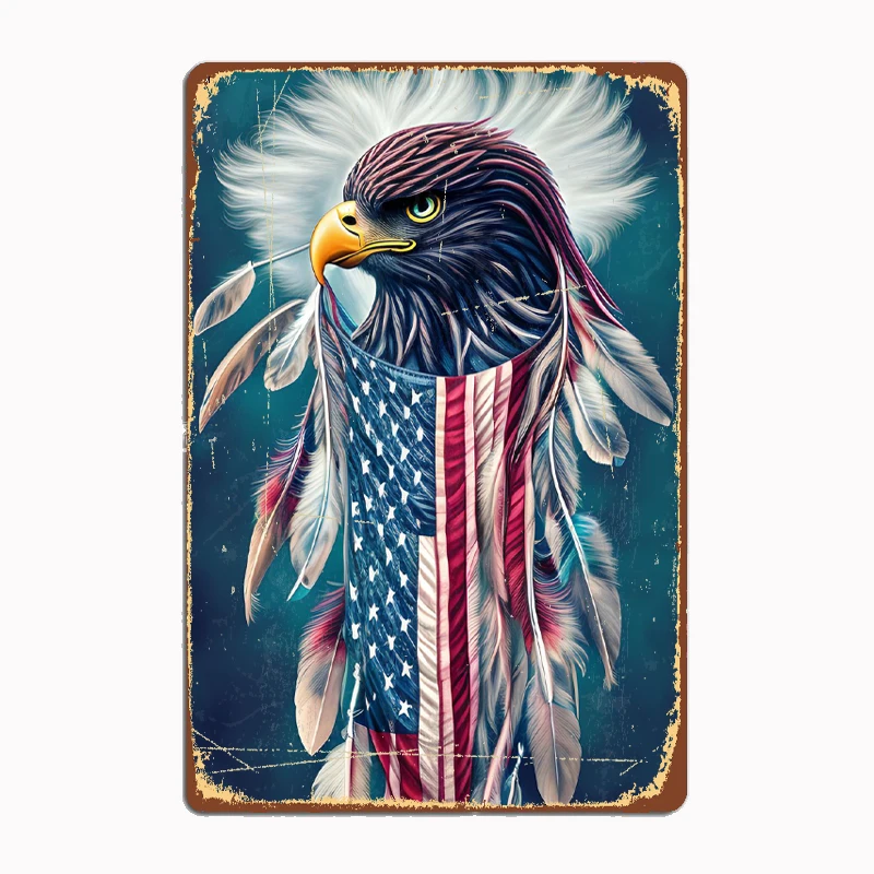 USA Flag Eagle Bird Metal Tin Sign Poster Garage Decoration Aesthetics Room Decors Bar Club Vintage
USA Flag Eagle Bird Metal Tin Sign Poster Garage Decoration Aesthetics Room Decors Bar Club Vintage