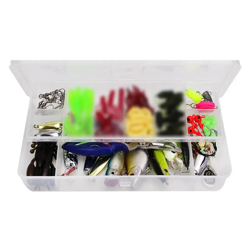 Fishing Supplies Freshwater Fishing Lure Kit With Fishing Tackle Box 101 PCS Fishing Accessories Including Spoon Bait Soft Worm
Fishing Supplies Freshwater Fishing Lure Kit With Fishing Tackle Box 101 PCS Fishing Accessories Including Spoon Bait Soft Worm