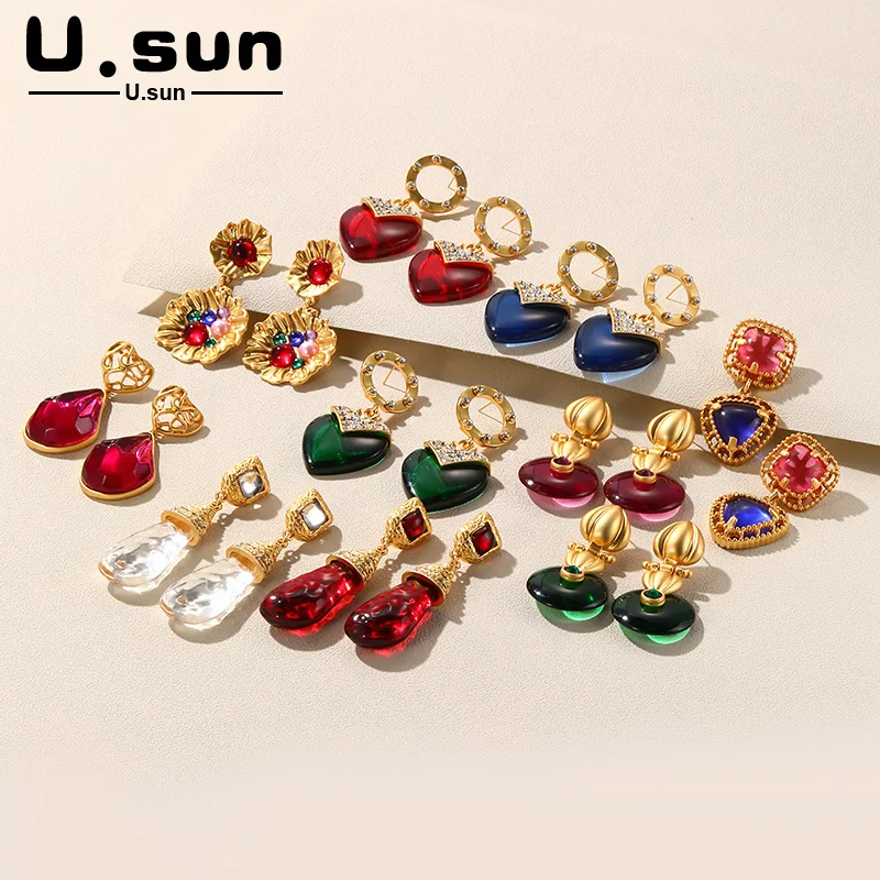 New Trendy Gold Color Dangle Earrings for Women Long Heart Flower Elegant Drop Earring Grils Crystal Banquet Wedding Jewelry
New Trendy Gold Color Dangle Earrings for Women Long Heart Flower Elegant Drop Earring Grils Crystal Banquet Wedding Jewelry