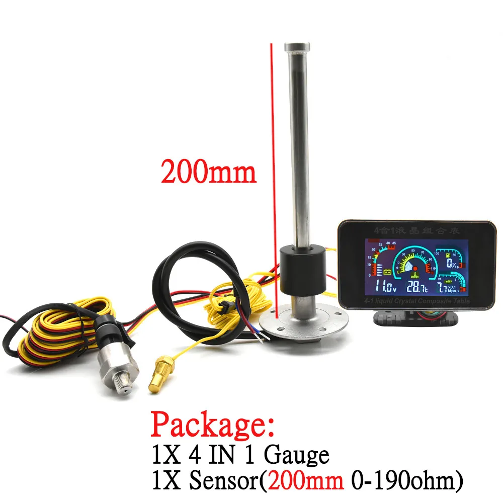 Универсальный автомобильный датчик 4 в 1, датчик температуры воды + датчик уровня топлива, датчик уровня топлива, 0-190 Ом, 1...
Универсальный автомобильный датчик 4 в 1, датчик температуры воды + датчик уровня топлива, датчик уровня топлива, 0-190 Ом, 1...
