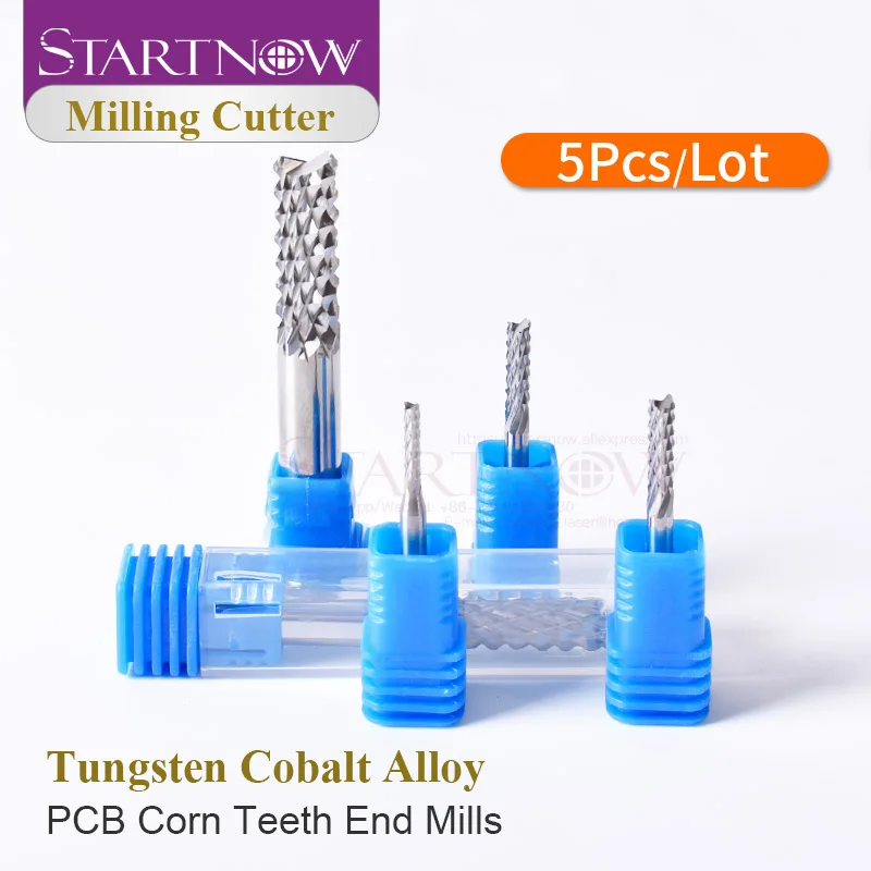 

Startnow 5PCS Corn Milling Cutter 3.175/4/6/8mm SHK Carbide Tungsten PCB End Mill Bits Engraving Machine CNC Router Cutting Tool