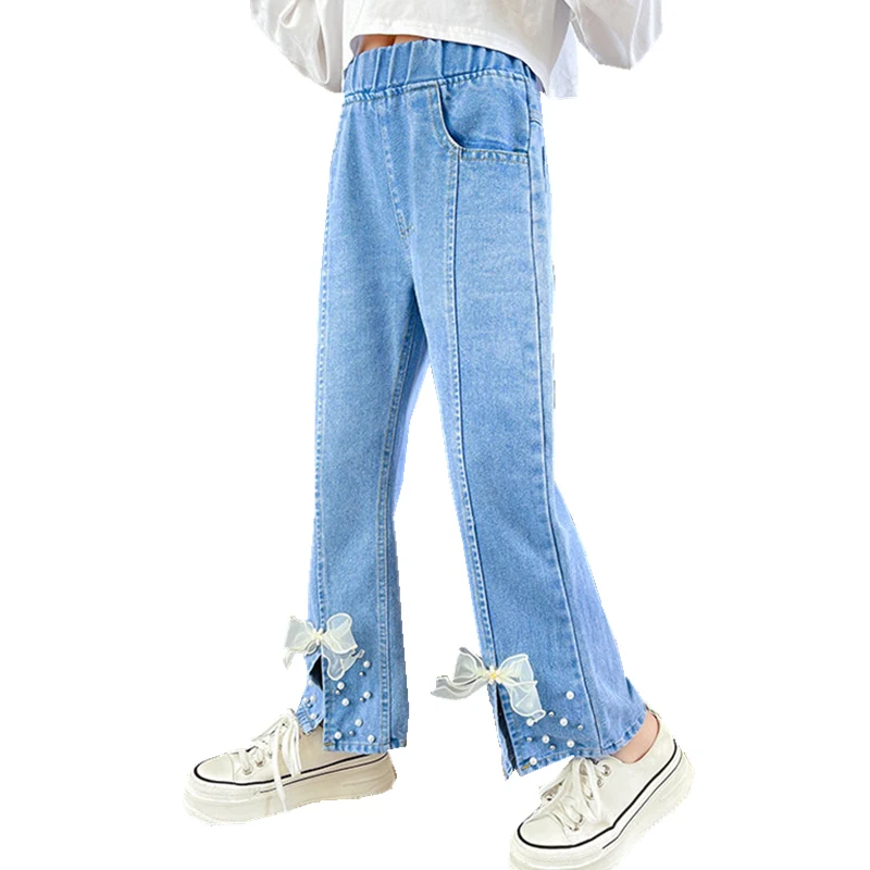 2022 Spring Kids Girl Solid Jeans For Girls Fashion Casual Bow Jeans Pants With Pearl Autumn Teen Girls Denim Trousers 4 To 14 T
2022 Spring Kids Girl Solid Jeans For Girls Fashion Casual Bow Jeans Pants With Pearl Autumn Teen Girls Denim Trousers 4 To 14 T
