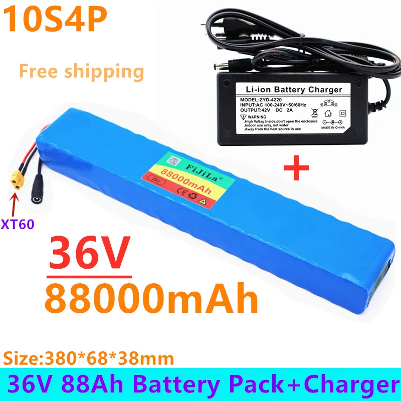 100% New 18650 battery pack 10s4p 36 V 88AH high power 600 W, suitable for electric bicycle lithium battery with charger sales
100% New 18650 battery pack 10s4p 36 V 88AH high power 600 W, suitable for electric bicycle lithium battery with charger sales