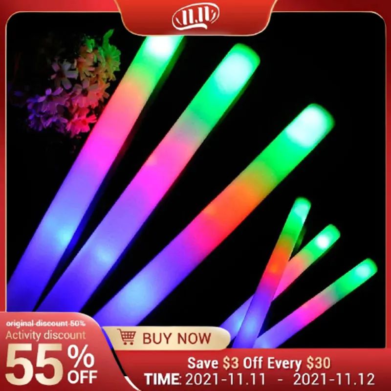 12/15/30/60Pcs/Lot Glow Sticks Bulk Colorful LED Foam Stick Glow Sticks Cheer Tube RGB LED Glow in the Dark Light for Party
12/15/30/60Pcs/Lot Glow Sticks Bulk Colorful LED Foam Stick Glow Sticks Cheer Tube RGB LED Glow in the Dark Light for Party