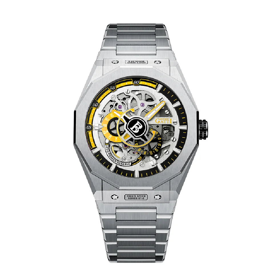BONEST GATTI Men Automatic Watch Luxury Mechanical Wristwatch Hollow Out Dial 50M Waterproof Luminous Sapphire Steel Strap
BONEST GATTI Men Automatic Watch Luxury Mechanical Wristwatch Hollow Out Dial 50M Waterproof Luminous Sapphire Steel Strap
