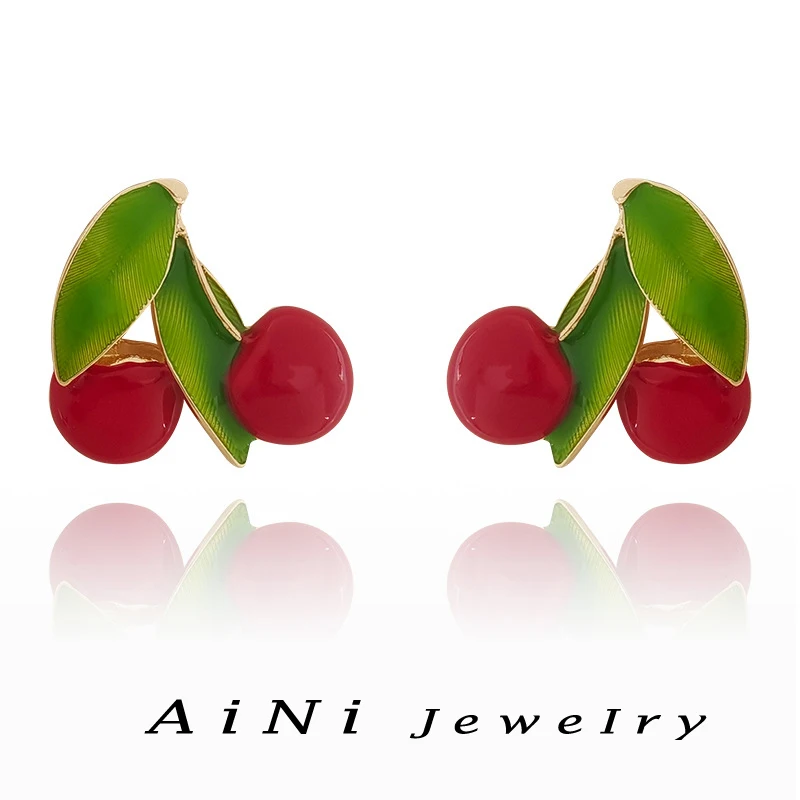 Sweet Jewelry 925 Silver Needle Metal Earrings 2023 Trend New Sweet Design Red color Stud Earrings For Women Female Gifts 
Sweet Jewelry 925 Silver Needle Metal Earrings 2023 Trend New Sweet Design Red color Stud Earrings For Women Female Gifts