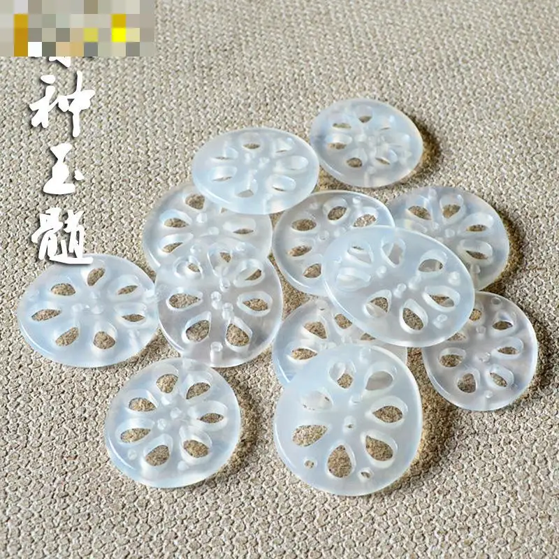 

Natural White Chalcedony Lotus Root Slices Jade Beads For Jewelry Making Diy Bracelet Necklace Charms Jades Pendant Accessories