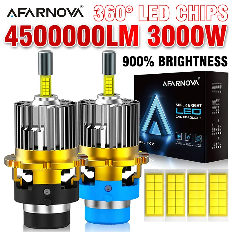 Светодиодные фары D2S D4S 360 LED, 3000W, HID D2R D4R, LED Canbus, 1:1 замена ксеноновых ламп, 4500000LM, 3D-чипы CSP, автомобильные лампы Plug&Play 12V
Светодиодные фары D2S D4S 360 LED, 3000W, HID D2R D4R, LED Canbus, 1:1 замена ксеноновых ламп, 4500000LM, 3D-чипы CSP, автомобильные лампы Plug&Play 12V