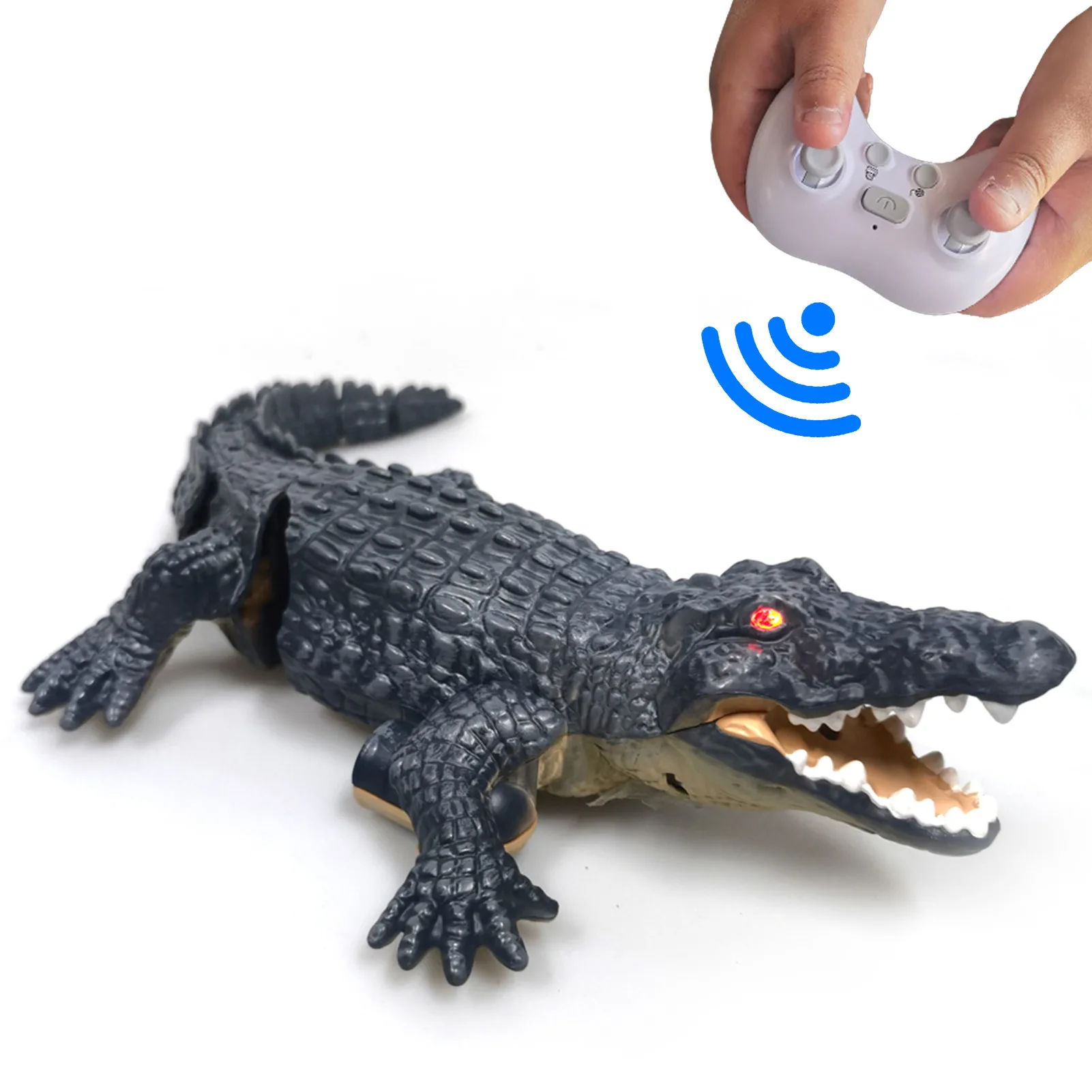 

Remote Control Boats Crocodile Shape 2.4 GHZ Rechargeable High Simulation Alligator Boats Electric Floating Ship Toys For Water