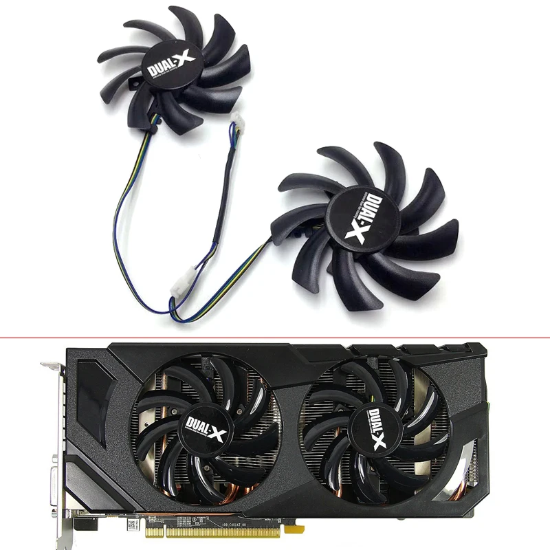 

2PCS 85MM 4PIN FD7010H12S FDC10H12S9-C R9-270X 2GB Dual Cooler Fan For XFX R9 285/280/290/290X/280X RX 480/470 Sapphire R9 270X