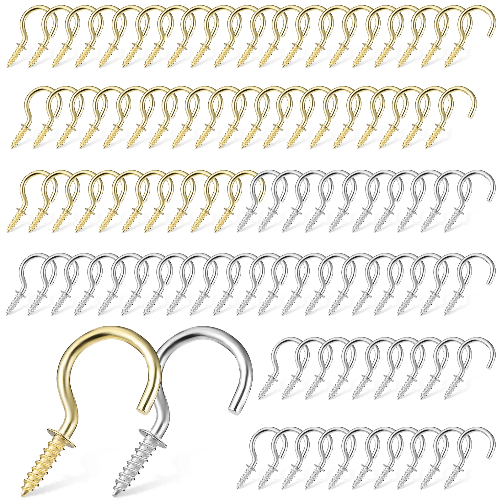 100 Pcs Hook Metal Clothes Hangers Screw Ceiling Hooks Cup Lamp Copper Plating Shelf Small Mug
100 Pcs Hook Metal Clothes Hangers Screw Ceiling Hooks Cup Lamp Copper Plating Shelf Small Mug