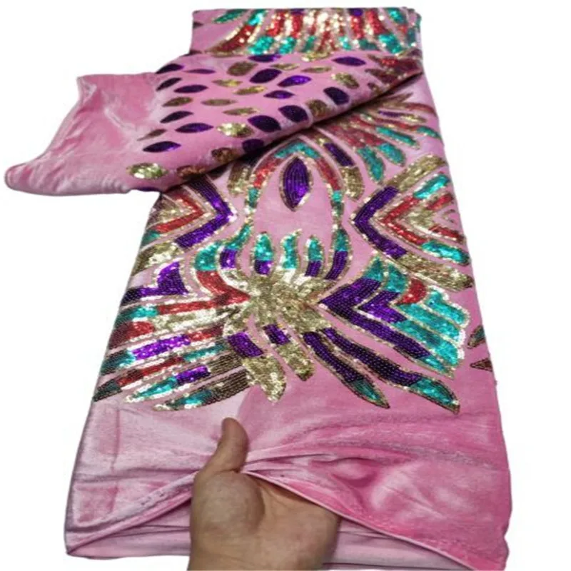 African Dry Lace Velvet Fabrics 2023 Pink High Quality Nigerian Lace Fabric With Sequins French Lace Fabric For Party Dress
African Dry Lace Velvet Fabrics 2023 Pink High Quality Nigerian Lace Fabric With Sequins French Lace Fabric For Party Dress