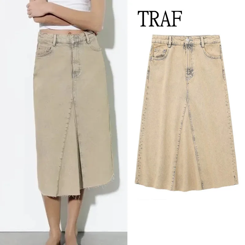 TRAF Denim Skirts For Women 2023 Korean Fashion Long Skirt Summer Skirts Women Clothing Vintage High-waisted skirt Streetwear
TRAF Denim Skirts For Women 2023 Korean Fashion Long Skirt Summer Skirts Women Clothing Vintage High-waisted skirt Streetwear