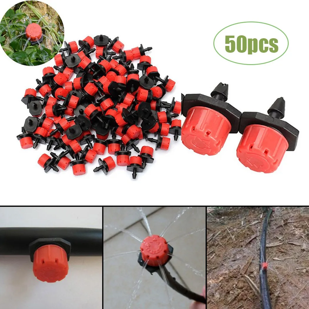 50Pcs 1/4 Inch Garden Irrigation Nozzle Adjustable Micro Flow Dripper Drip Head Watering Sprinkler Emitter Garden Watering Tool
50Pcs 1/4 Inch Garden Irrigation Nozzle Adjustable Micro Flow Dripper Drip Head Watering Sprinkler Emitter Garden Watering Tool