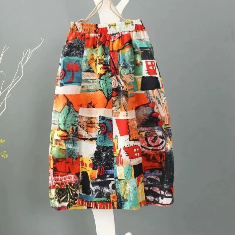 Graffiti Print High Street Cotton Elastic High Waist A-line Women's Skirt Korean Fashion Mid-Calf Skirts For Women 2023 Spring
Graffiti Print High Street Cotton Elastic High Waist A-line Women's Skirt Korean Fashion Mid-Calf Skirts For Women 2023 Spring