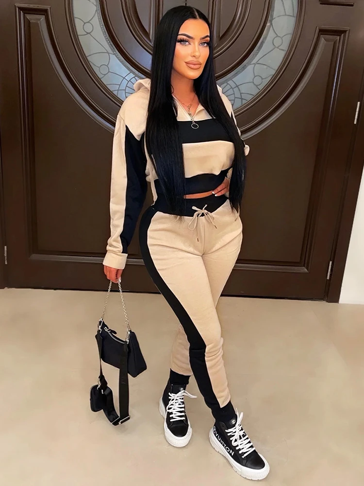 Women Fashion Summer Sexy Long Sleeve Zipper Hooded Crewneck Loose Coat Leisure Long Trousers Two-piece Suit 2023
Women Fashion Summer Sexy Long Sleeve Zipper Hooded Crewneck Loose Coat Leisure Long Trousers Two-piece Suit 2023