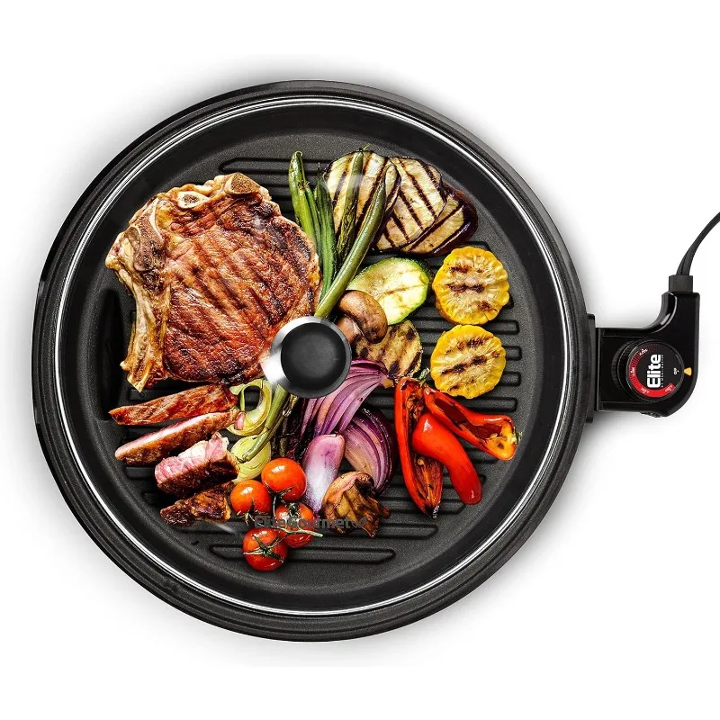 Elite Gourmet EMG6505G Smokeless Indoor Electric BBQ Grill with Glass Lid, Dishwasher Safe, Nonstick, Adjustable Temperature
Elite Gourmet EMG6505G Smokeless Indoor Electric BBQ Grill with Glass Lid, Dishwasher Safe, Nonstick, Adjustable Temperature