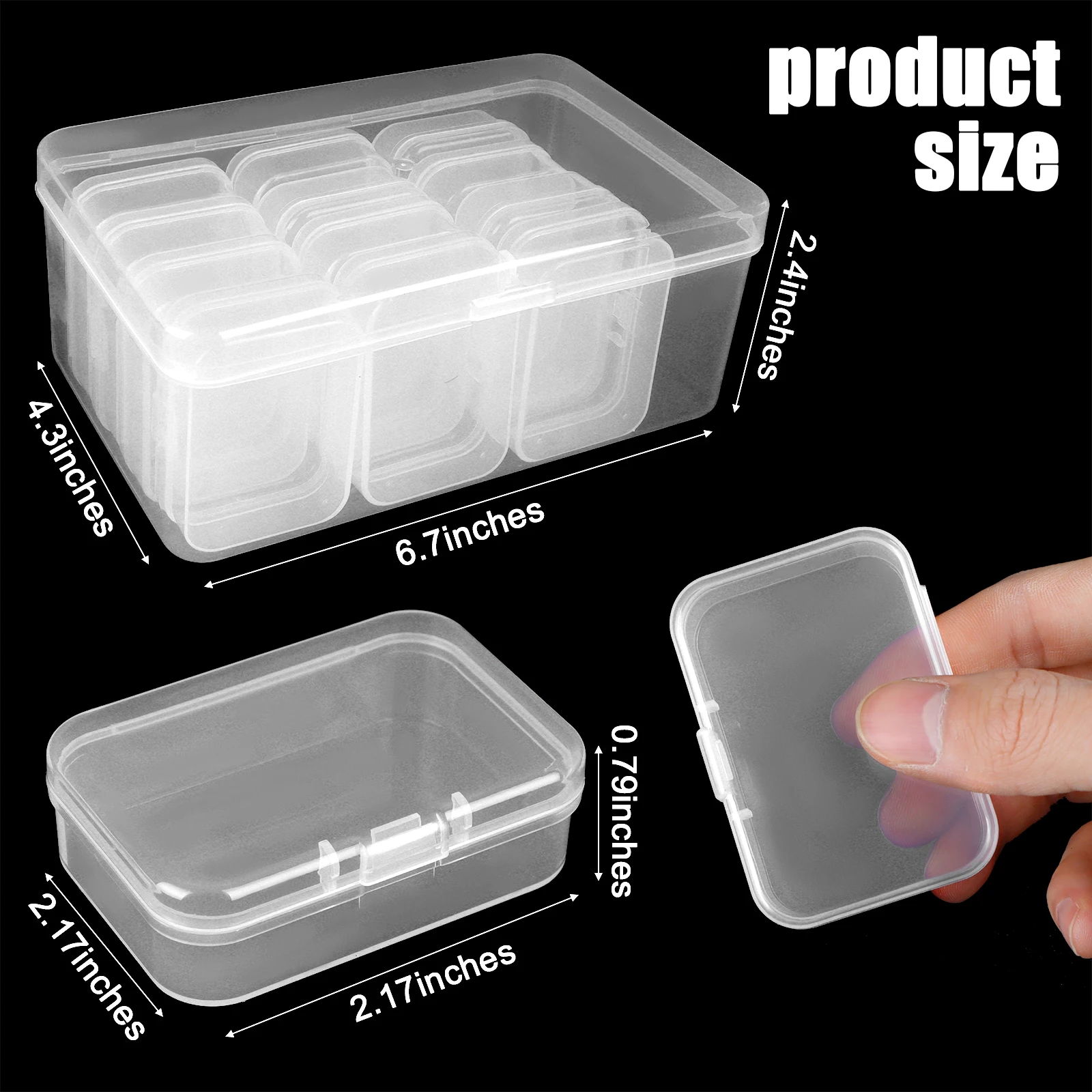 12 Pack Plastic Clear Storage Box Organizer Small Storage Case Containers Toy Ring Jewelry Organizer Makeup Case Craft Container
12 Pack Plastic Clear Storage Box Organizer Small Storage Case Containers Toy Ring Jewelry Organizer Makeup Case Craft Container