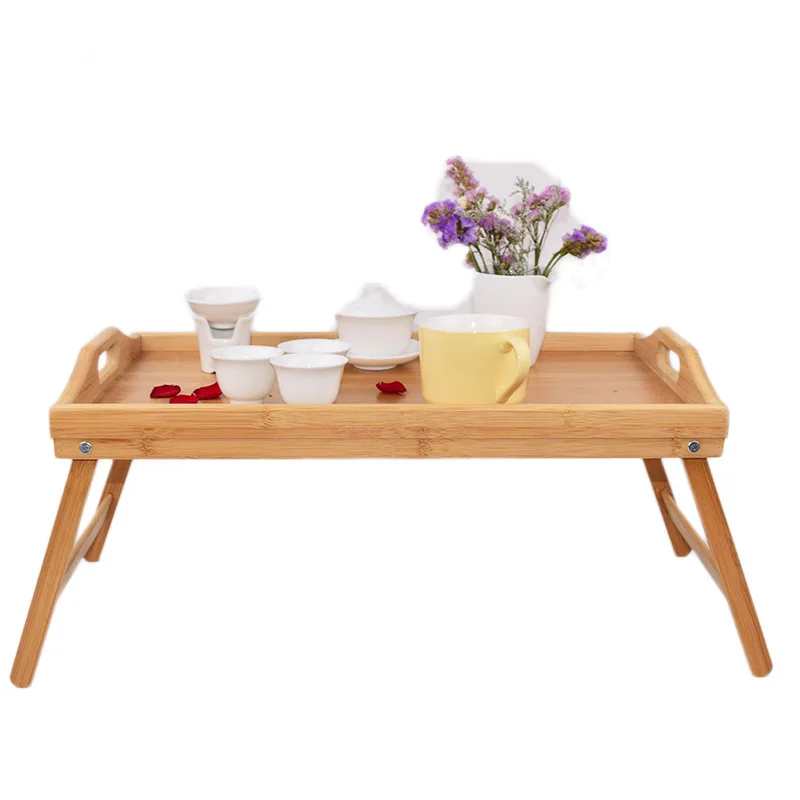 Портативный деревянный поднос из бамбука столик для завтрака ноутбука