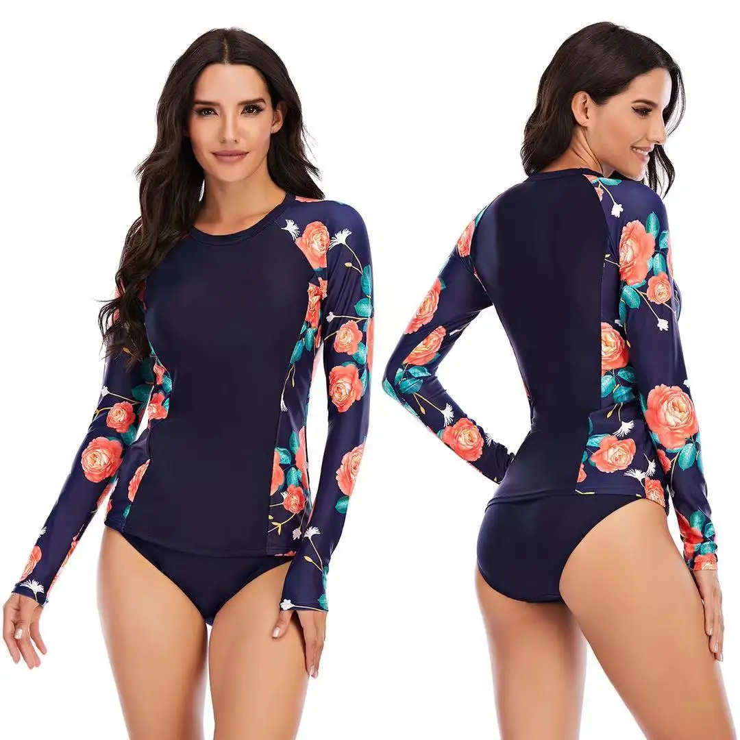 2022 Swimsuit Women Long Sleeve Rashguard Two Pieces Swimwear Print Floral Zipper Surf Rash Guard Hot Spring Bathing Suit
2022 Swimsuit Women Long Sleeve Rashguard Two Pieces Swimwear Print Floral Zipper Surf Rash Guard Hot Spring Bathing Suit