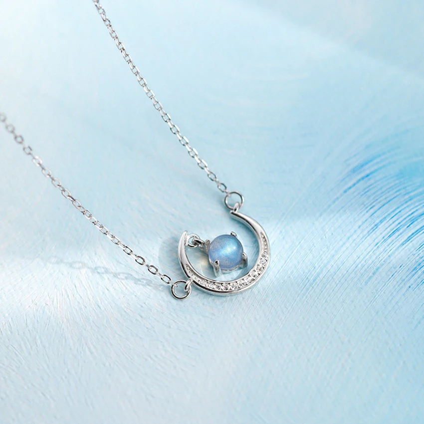 925 Silver Plated Crescent Moonstone Necklace Women Jewelry Timeless Gift For Her Perfect Gift For Christmas And Valentine Day 
925 Silver Plated Crescent Moonstone Necklace Women Jewelry Timeless Gift For Her Perfect Gift For Christmas And Valentine Day
