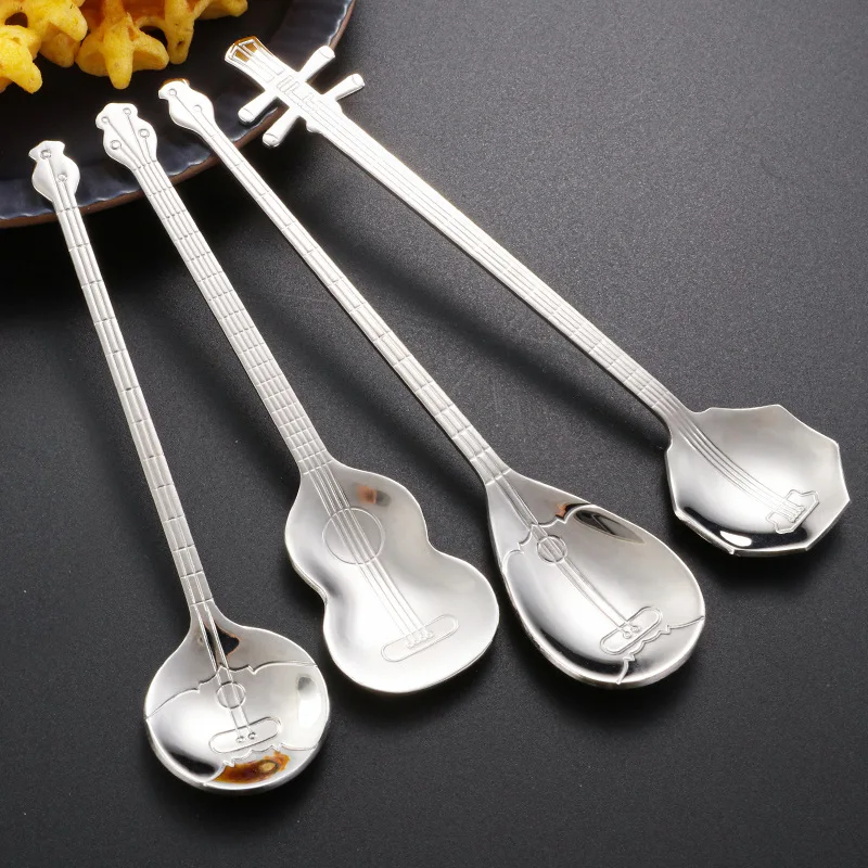 1pc 304 stainless steel creative guitar instrument spoon coffee stirring spoon sand ice music restaurant spoon gift
1pc 304 stainless steel creative guitar instrument spoon coffee stirring spoon sand ice music restaurant spoon gift