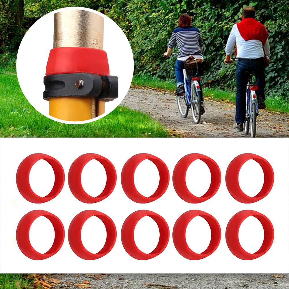 

10pcs Mountain Road Bike Seat Pole Dust Cover Silicone Tube Protection Ring 25-30mm 30-34mm Dustproof Bicycle Seatpost Covers