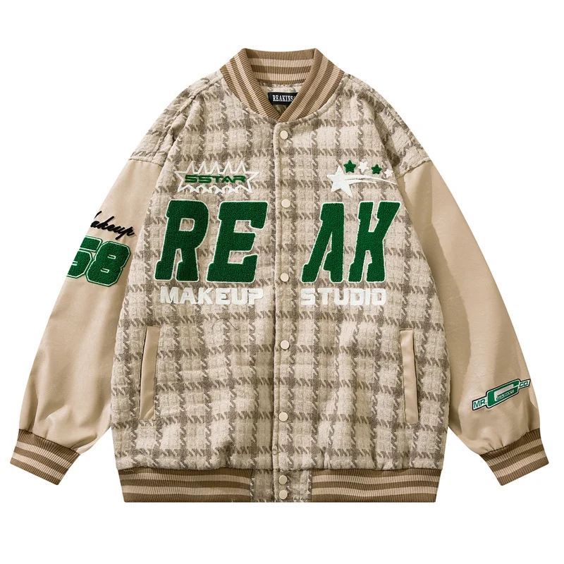 2022 Harajuku Streetwear Oversized Baseball Jacket Letter Star Embroidery Patchwork Plaid Coat Hip Hop Vintage Varsity Jackets
2022 Harajuku Streetwear Oversized Baseball Jacket Letter Star Embroidery Patchwork Plaid Coat Hip Hop Vintage Varsity Jackets