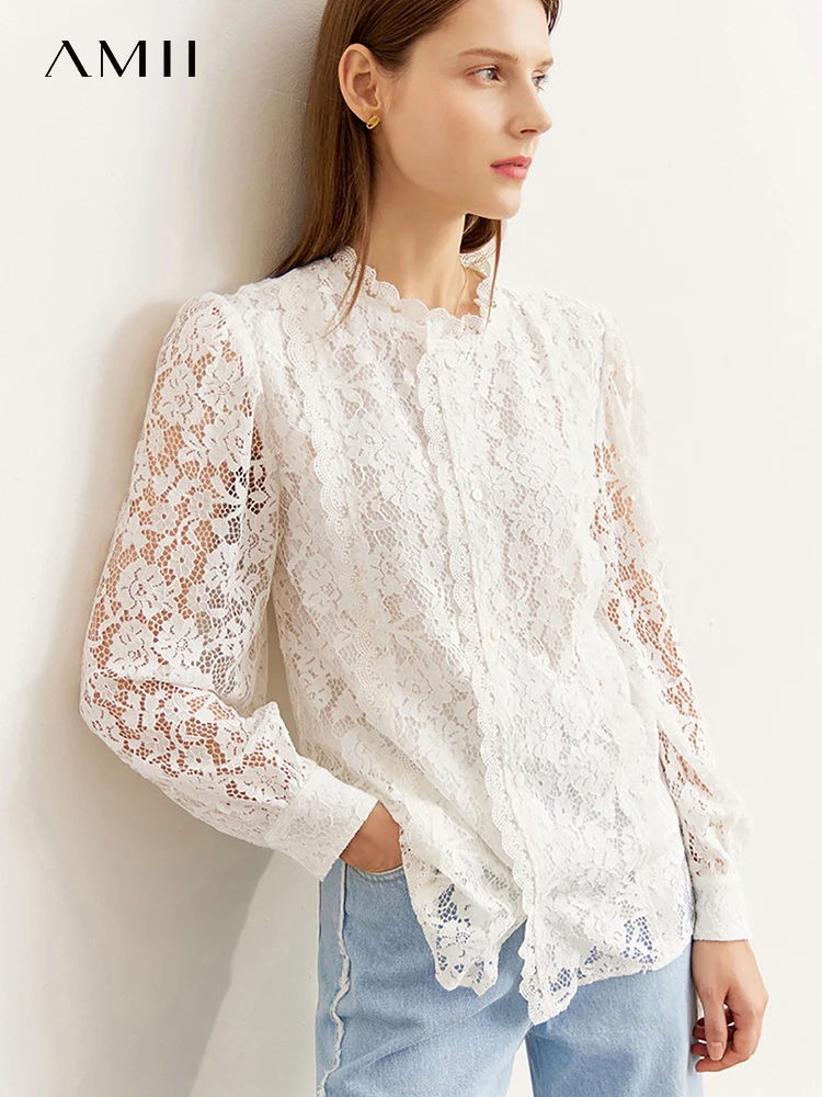 Amii Minimalism Autumn Floral Shrit for Women 2022 Full Sleeve Lace Hollow Out Stand Collar Tops Elegant Female Clothes 12260051
Amii Minimalism Autumn Floral Shrit for Women 2022 Full Sleeve Lace Hollow Out Stand Collar Tops Elegant Female Clothes 12260051