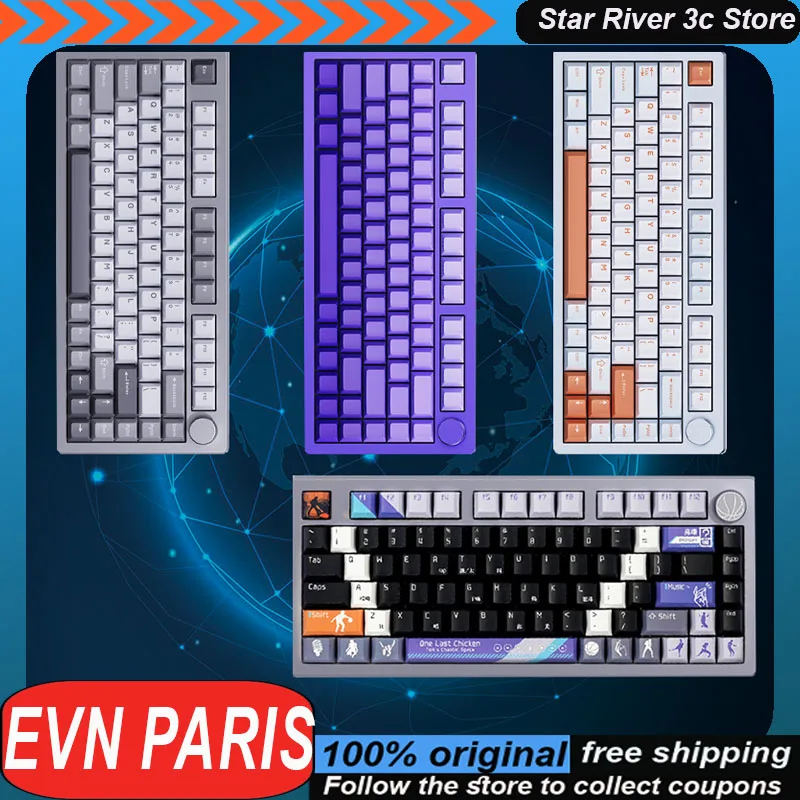 Механическая клавиатура Evn Paris беспроводная трехрежимная многофункциональная с