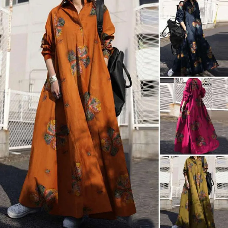 Abaya Autumn Stylish Women Vintage Long Sleeve Loose Sundress Casual Long Maxi Dress Kaftan Femme Solid Party Vestido Robe
Abaya Autumn Stylish Women Vintage Long Sleeve Loose Sundress Casual Long Maxi Dress Kaftan Femme Solid Party Vestido Robe