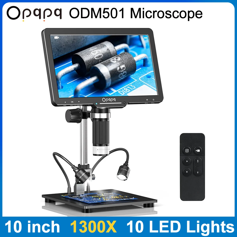 Opqpq ODM501 24MP Coin Microscopes 10 inch HDMI LCD Digital Microscope 1300X Soldering Microscope for Electronics PCB Repair
Opqpq ODM501 24MP Coin Microscopes 10 inch HDMI LCD Digital Microscope 1300X Soldering Microscope for Electronics PCB Repair