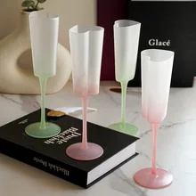 1 Piece 150ml Creative Vintage Pink Heart Shape French Stemware Goblets Red Wine Champagne Glass Cup