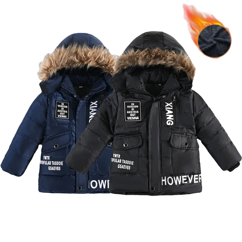 Boys Thick Outerwear Winter Outdoor Cold Clothes Kids Fur Collar Hooded Jackets 2022 New Children Fleece Warm Cotton Coats 2-4Y
Boys Thick Outerwear Winter Outdoor Cold Clothes Kids Fur Collar Hooded Jackets 2022 New Children Fleece Warm Cotton Coats 2-4Y