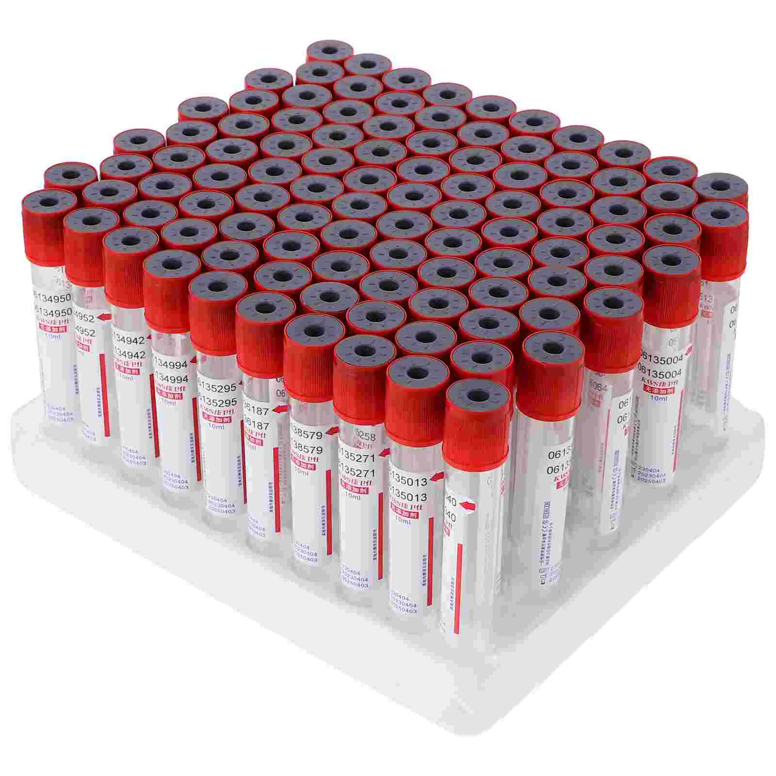

100 Pcs 10ml Blood Collection Tube Vacuum Tubes Glass Lid Test Lids Negative Pressure Collector Glue Head Disposable Experiment